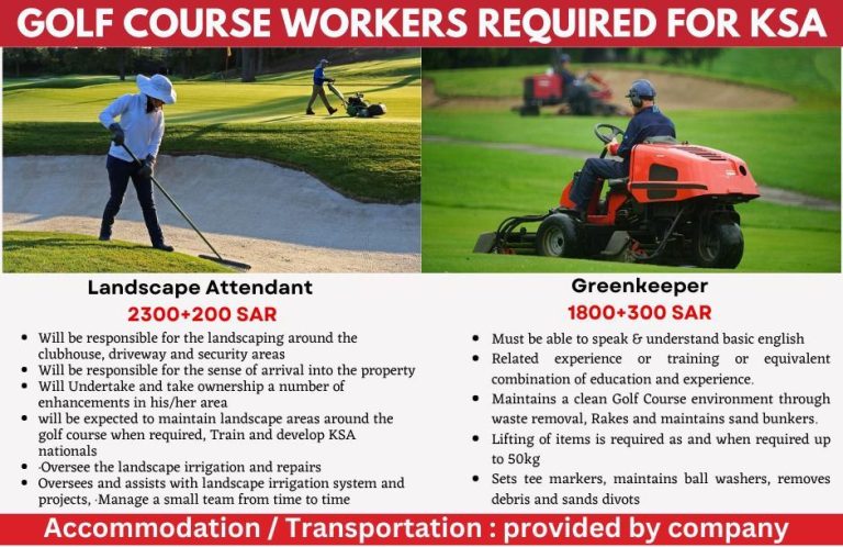 Greenkeeper or Landscape Attendant Jobs in KSA!