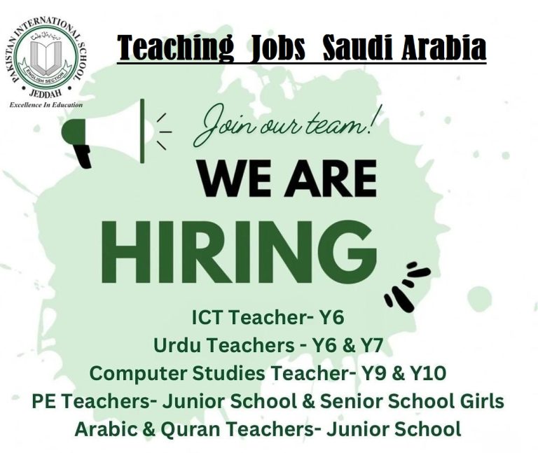 Teaching Jobs Saudi Arabia at Pakistan International School Jeddah (PISJ)